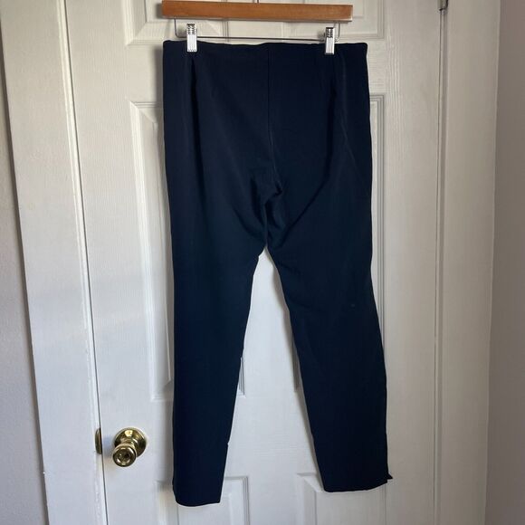 Theory Women's Slim Split Hem Pants, Navy, Size 8 office career - Picture 4 of 9